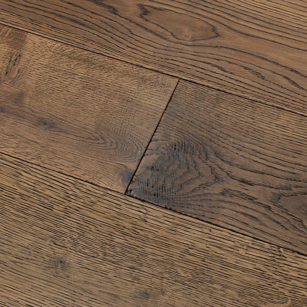 Dark brown reclaimed oak hardwood flooring dartmouth fauna oak with rustic textured grain and visible knots