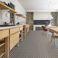 Black and white geometric patterned ceramic floor tiles from desegni moua 20 x 20cm for stylish flooring designs