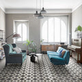 De-Segni MOUK 20 x 20cm grey and white geometric patterned tile