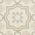 Beige and cream patterned ceramic floor tile with floral design from de-segni osso blend 11 collection