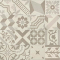 De-segni osso blend random mix vintage-inspired square ceramic tiles with geometric and floral gray patterns on off-white background