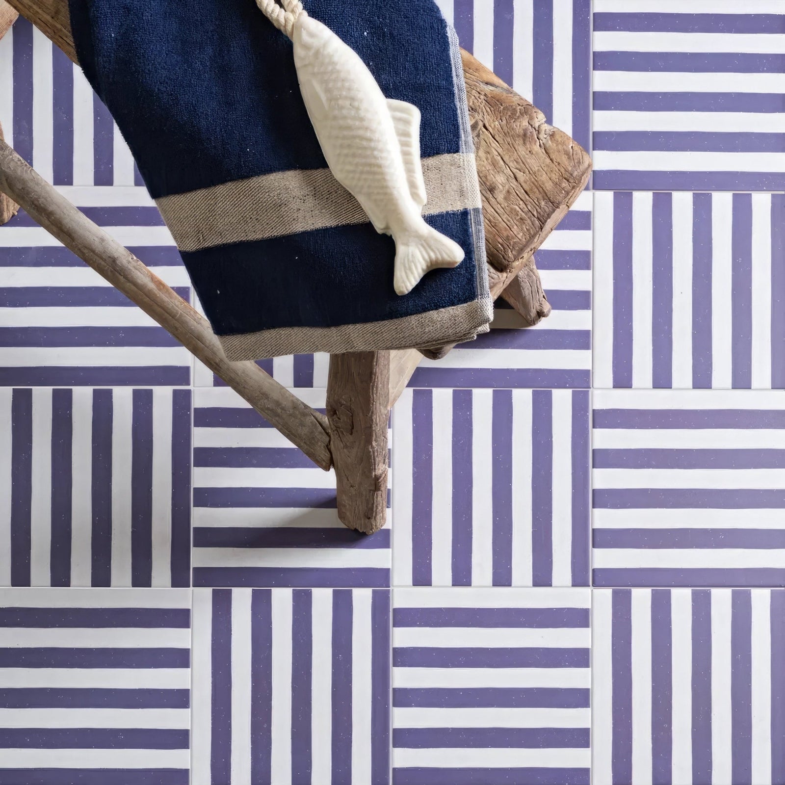 Deck Chair Porcelain Royal Blue Wall & Floor Tile 20x20cm – close-up detail