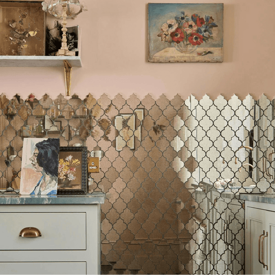 Deco Glass Bell Silver Mosaic