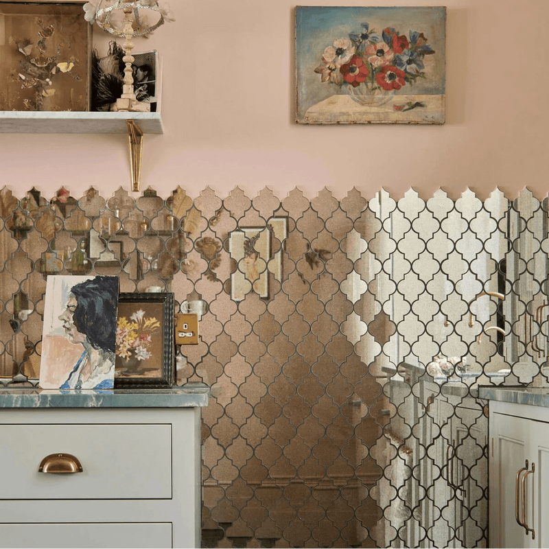 Deco Glass Bell Silver Mosaic