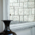 Deco Glass Silver Wall Tile silver mirror wall tile with a dark glossy ceramic vase
