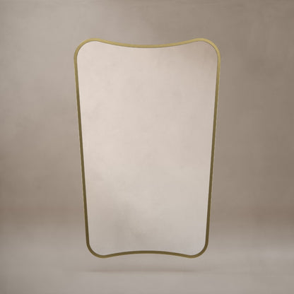 Delphine Curve Mirror 60x90cm in Brushed Brass - Origins Living, view 5