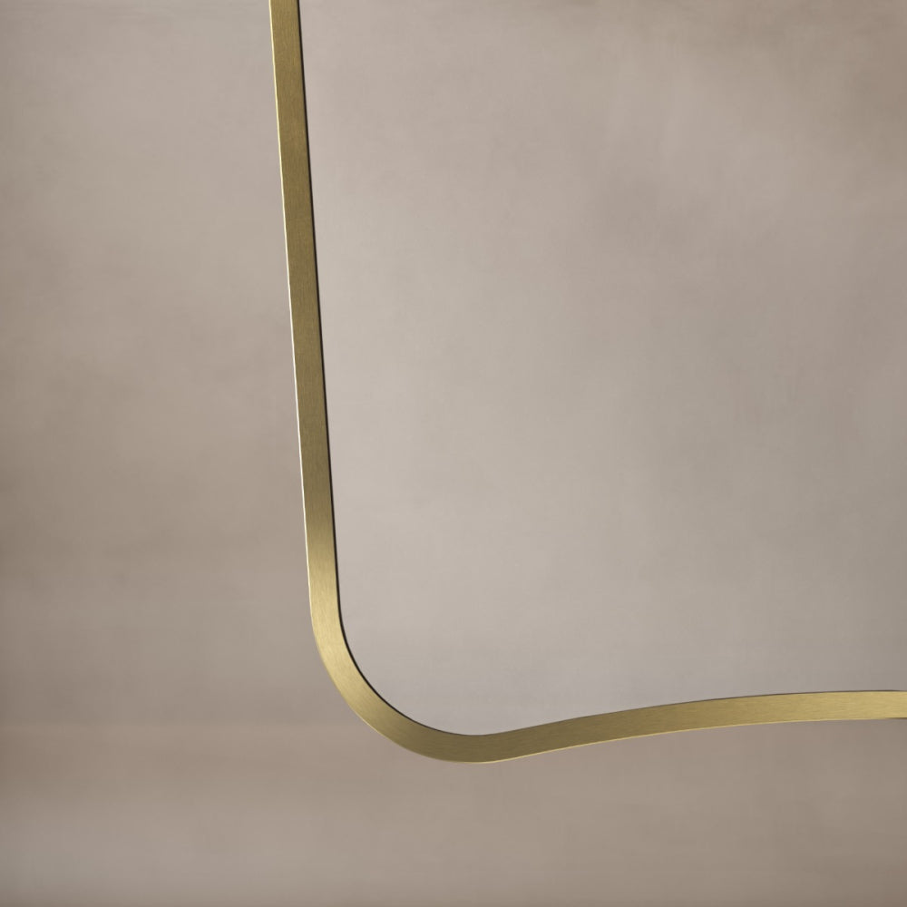 Delphine Curve Mirror 60x90cm in Brushed Brass - Origins Living, view 6