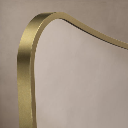 Delphine Curve Mirror 60x90cm in Brushed Brass - Origins Living, view 7