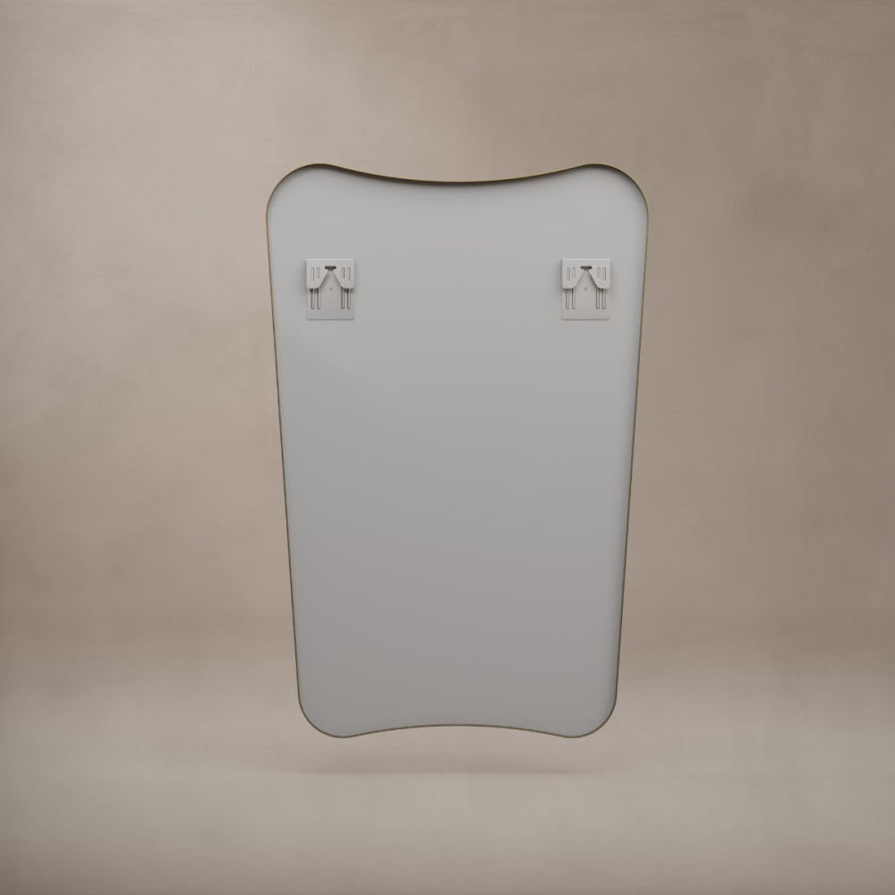 Delphine Curve Mirror 60x90cm in Brushed Brass - Origins Living, view 8