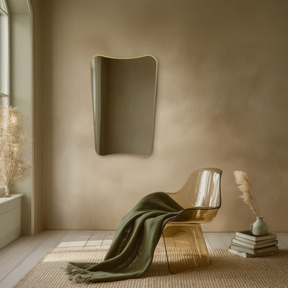 Delphine Curve Mirror 60x90cm in Brushed Brass - Origins Living