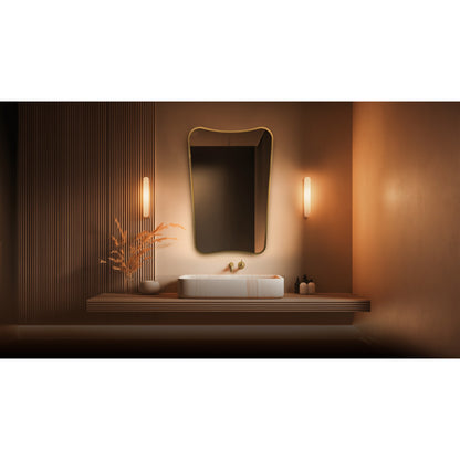 Delphine Curve Mirror 60x90cm in Brushed Brass - Origins Living, view 2