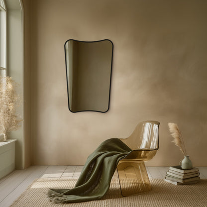 Delphine Curve Mirror 60x90cm in Black - Origins Living