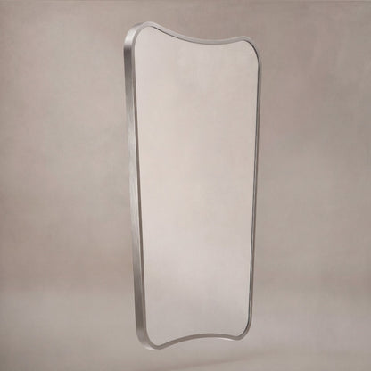 Delphine Curve Mirror 60x90cm in Brushed Nickel - Origins Living, view 2