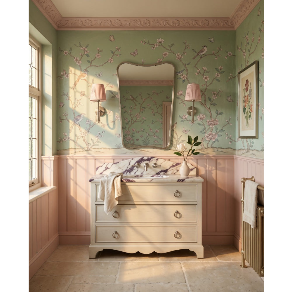 Delphine Curve Mirror 60x90cm in Brushed Nickel - Origins Living