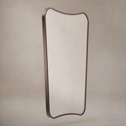 Delphine Curve Mirror 60x90cm in Brushed Bronze - Origins Living, view 2