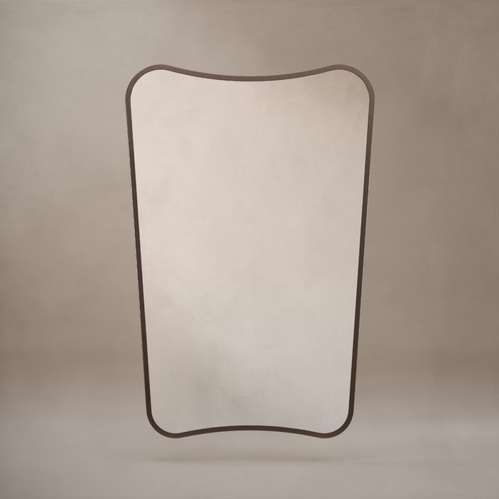 Delphine Curve Mirror 60x90cm in Brushed Bronze - Origins Living, view 4