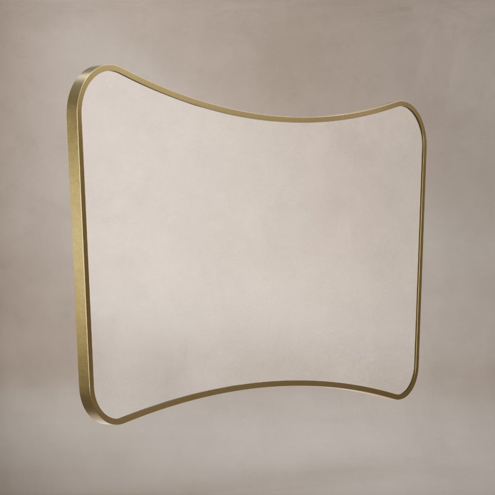 Delphine Curve Mirror 120x70cm in Brushed Brass - Origins Living, view 2
