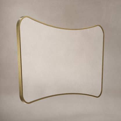 Delphine Curve Mirror 120x70cm in Brushed Brass - Origins Living, view 2