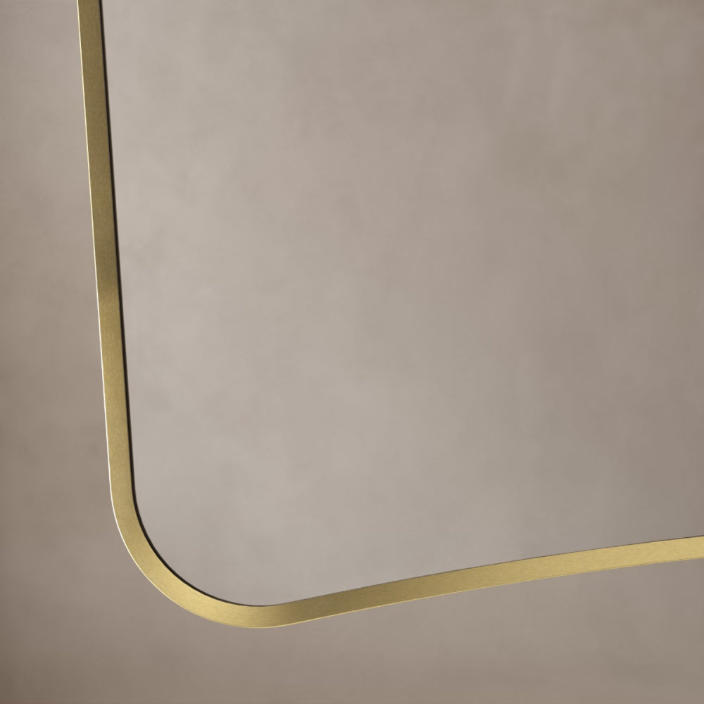Delphine Curve Mirror 120x70cm in Brushed Brass - Origins Living, view 5