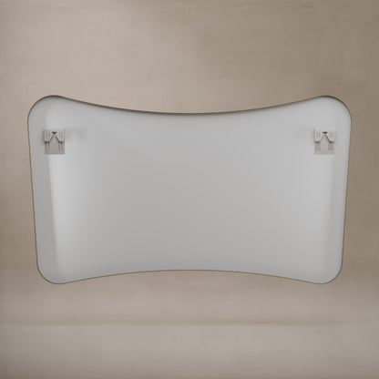 Delphine Curve Mirror 120x70cm in Brushed Brass - Origins Living, view 7