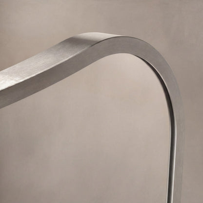 Delphine Curve Mirror 120x70cm in Brushed Nickel - Origins Living, view 6