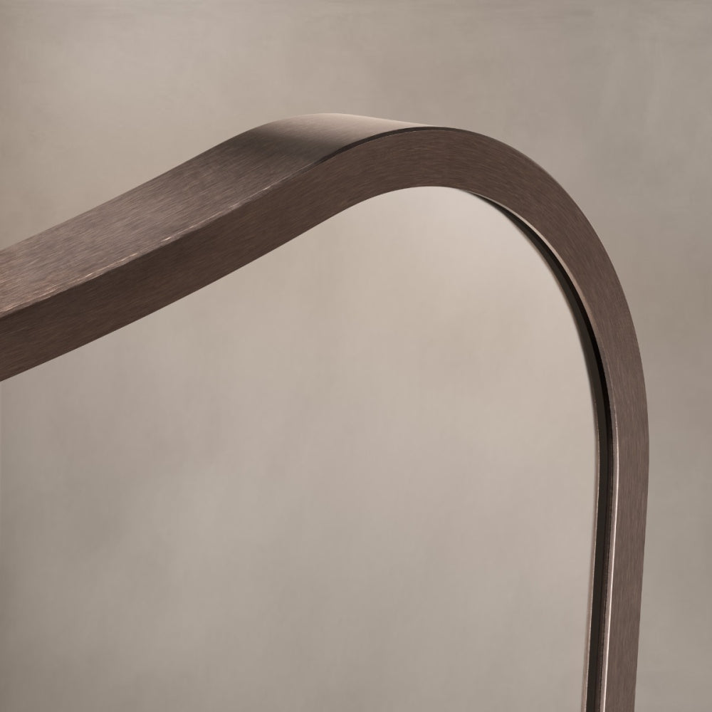 Delphine Curve Mirror 120x70cm in Brushed Bronze - Origins Living, view 3