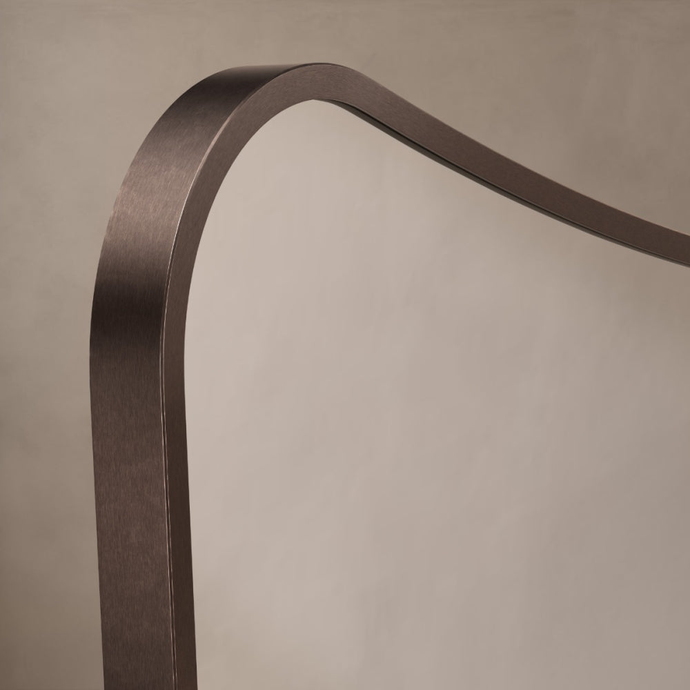 Delphine Curve Mirror 120x70cm in Brushed Bronze - Origins Living, view 6