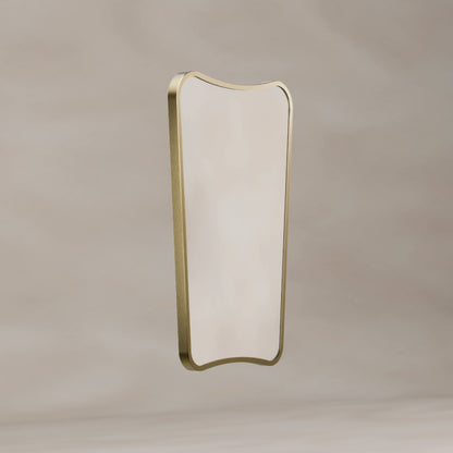 Delphine Curve Mirror 45x70cm in Brushed Brass - Origins Living, view 2