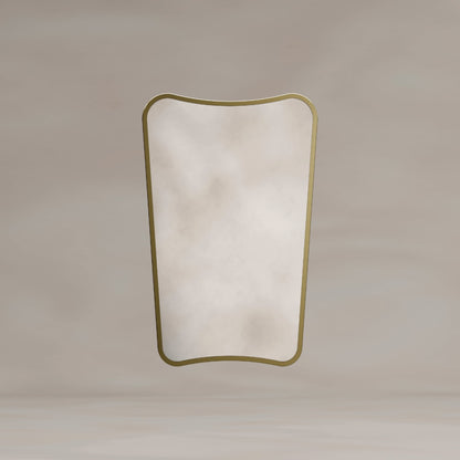 Delphine Curve Mirror 45x70cm in Brushed Brass - Origins Living, view 4