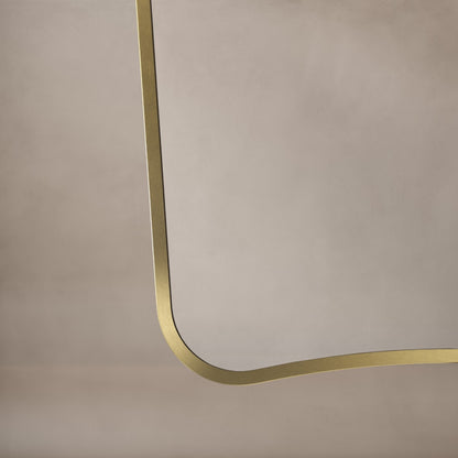 Delphine Curve Mirror 45x70cm in Brushed Brass - Origins Living, view 5