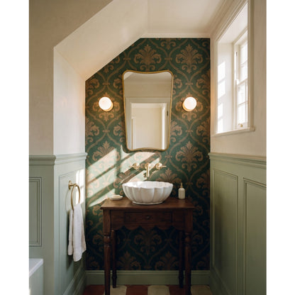 Delphine Curve Mirror 45x70cm in Brushed Brass - Origins Living