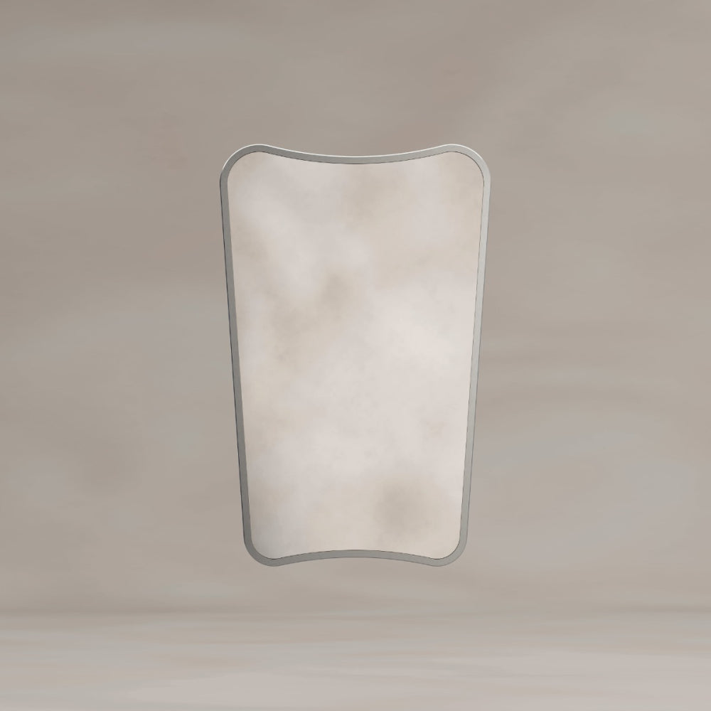 Delphine Curve Mirror 45x70cm in Brushed Nickel - Origins Living, view 4