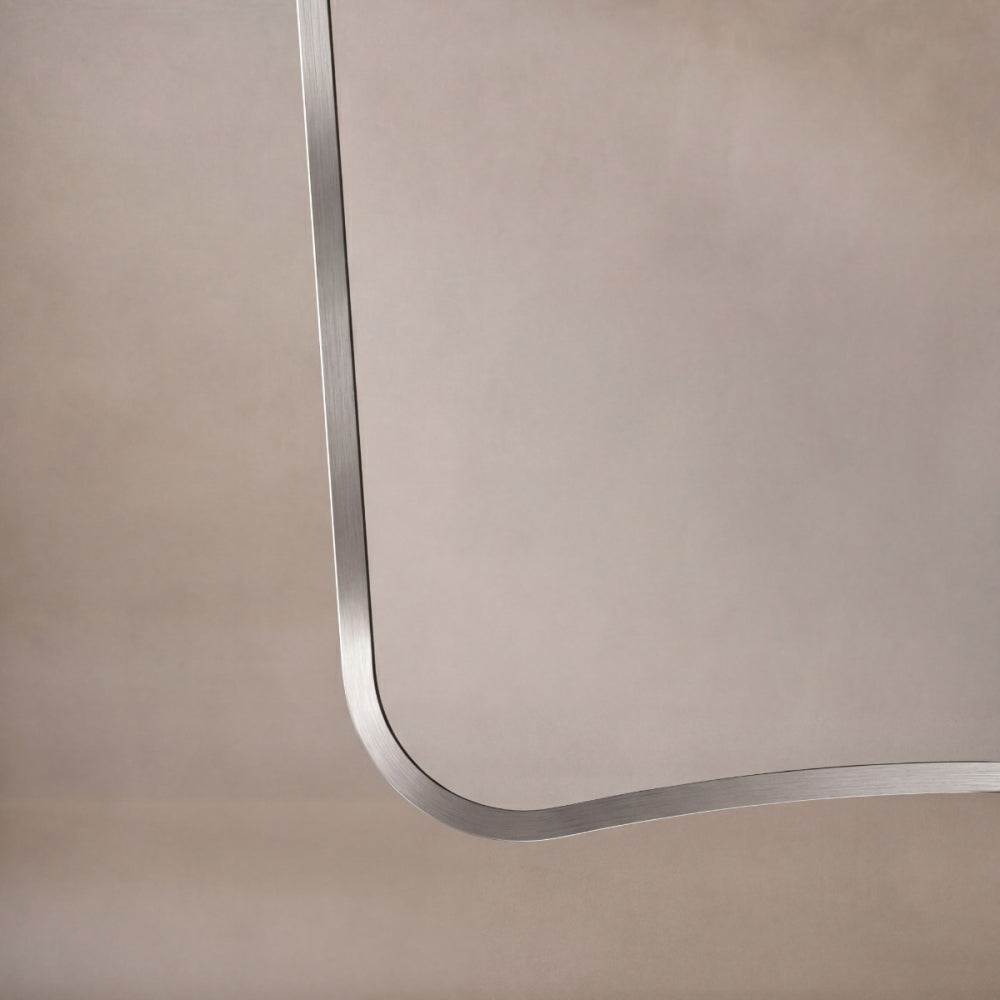 Delphine Curve Mirror 45x70cm in Brushed Nickel - Origins Living, view 5