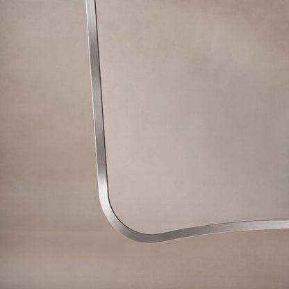 Delphine Curve Mirror 45x70cm in Brushed Nickel - Origins Living, view 5