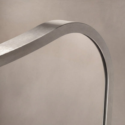 Delphine Curve Mirror 45x70cm in Brushed Nickel - Origins Living, view 6