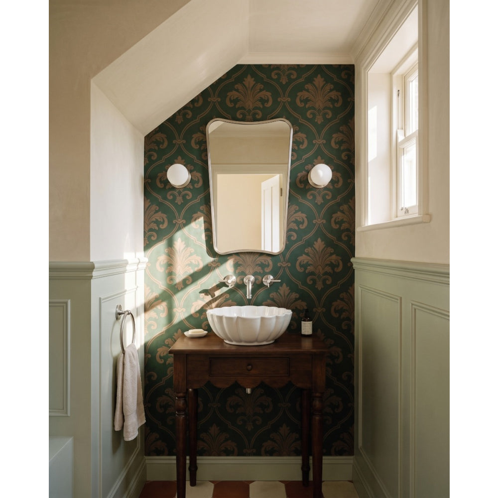 Delphine Curve Mirror 45x70cm in Brushed Nickel - Origins Living