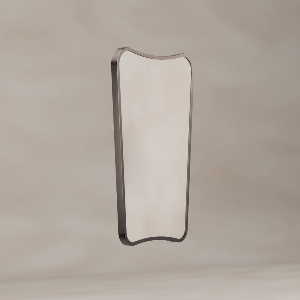 Delphine Curve Mirror 45x70cm in Brushed Bronze - Origins Living, view 2