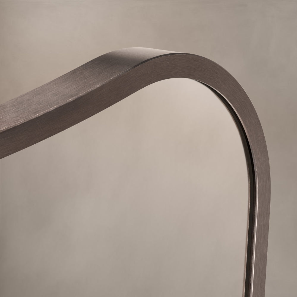Delphine Curve Mirror 45x70cm in Brushed Bronze - Origins Living, view 3
