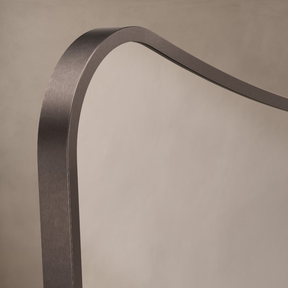 Delphine Curve Mirror 45x70cm in Brushed Bronze - Origins Living, view 6