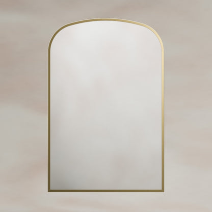 Delphine Overmantel Arch Mirror 60x90cm in Brushed Brass - Origins Living, view 4