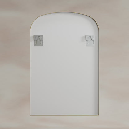 Delphine Overmantel Arch Mirror 60x90cm in Brushed Brass - Origins Living, view 7
