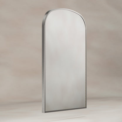 Delphine Overmantel Arch Mirror 60x90cm in Brushed Nickel - Origins Living, view 3