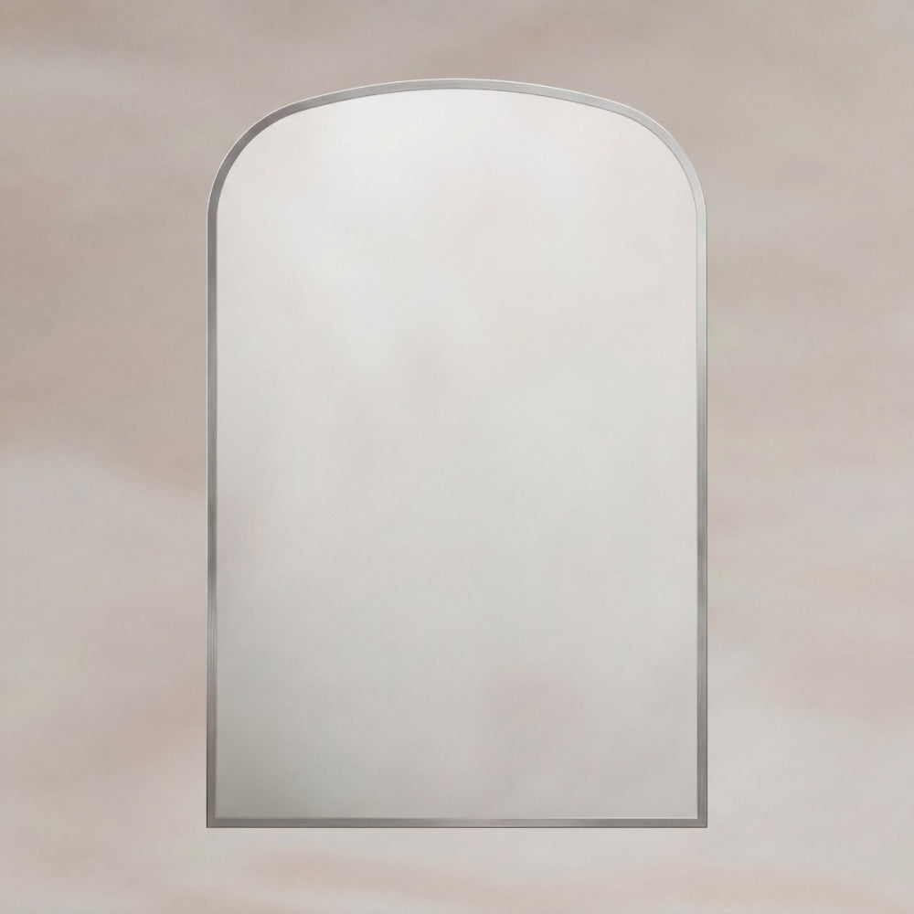 Delphine Overmantel Arch Mirror 60x90cm in Brushed Nickel - Origins Living, view 5