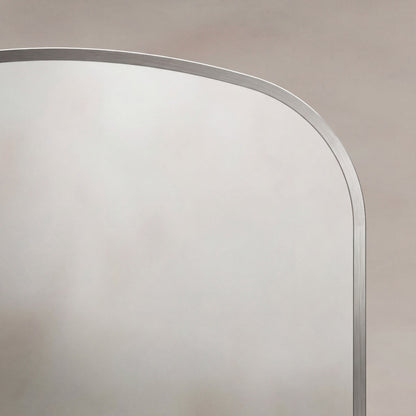 Delphine Overmantel Arch Mirror 60x90cm in Brushed Nickel - Origins Living, view 6