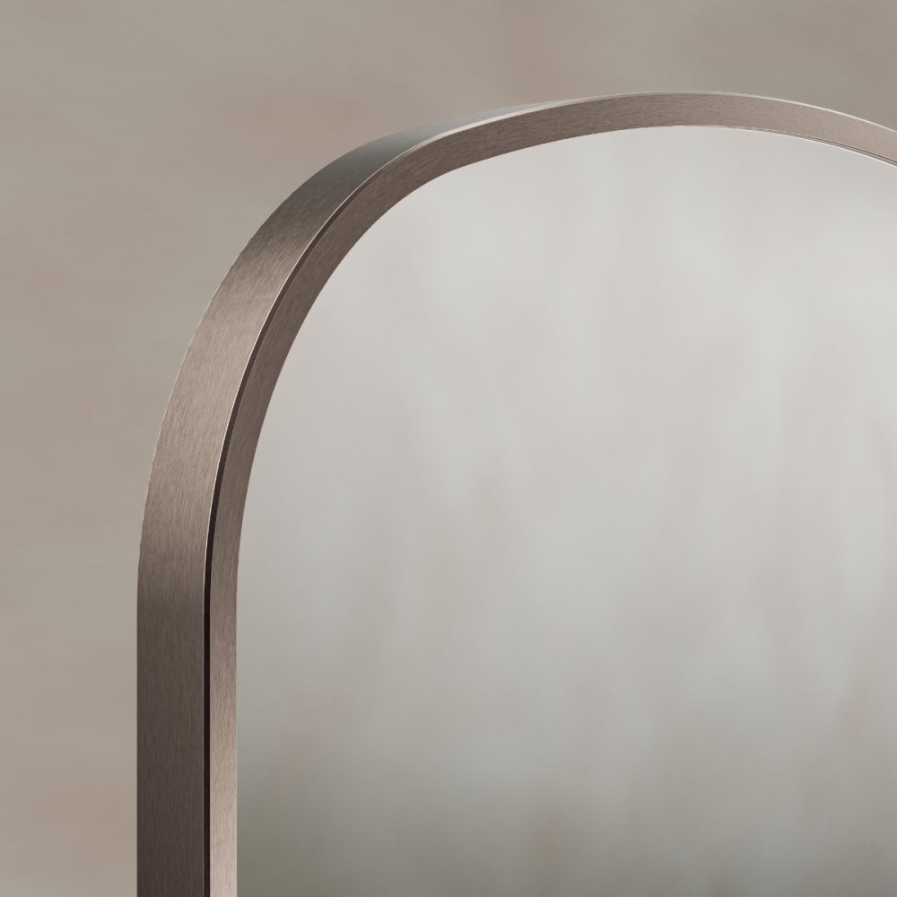 Delphine Overmantel Arch Mirror 60x90cm in Brushed Bronze - Origins Living, view 3