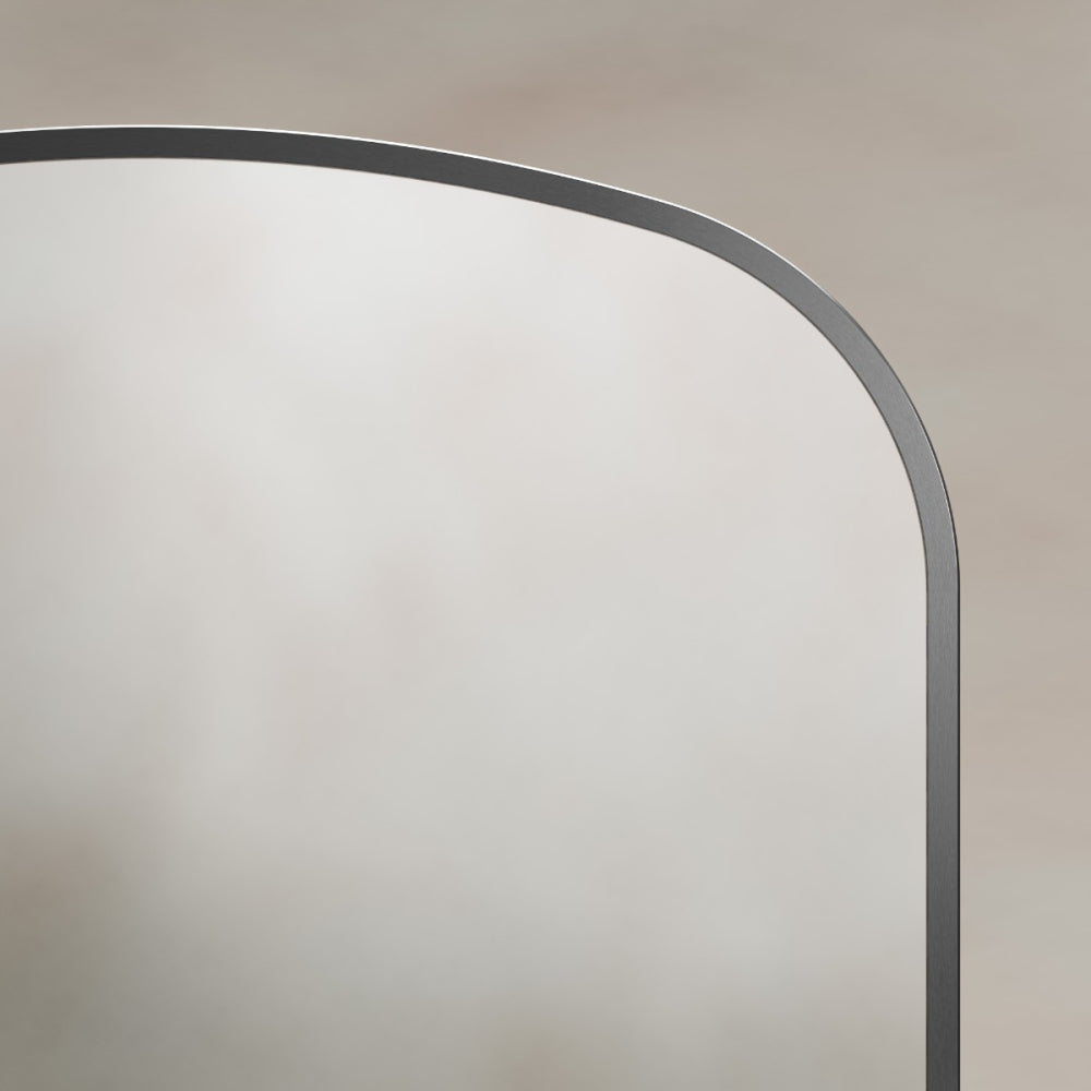Delphine Overmantel Arch Mirror 60x90cm in Gunmetal - Origins Living, view 5