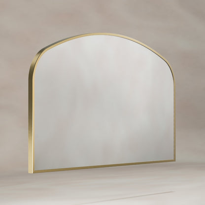 Delphine Overmantel Arch Mirror 120x70cm in Brushed Brass - Origins Living, view 2