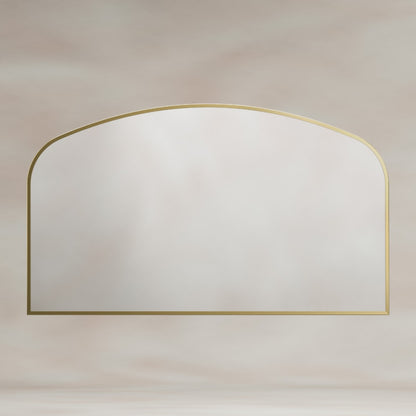 Delphine Overmantel Arch Mirror 120x70cm in Brushed Brass - Origins Living, view 4