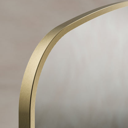 Delphine Overmantel Arch Mirror 120x70cm in Brushed Brass - Origins Living, view 5