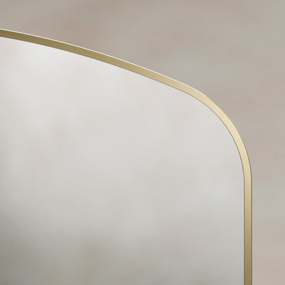 Delphine Overmantel Arch Mirror 120x70cm in Brushed Brass - Origins Living, view 6